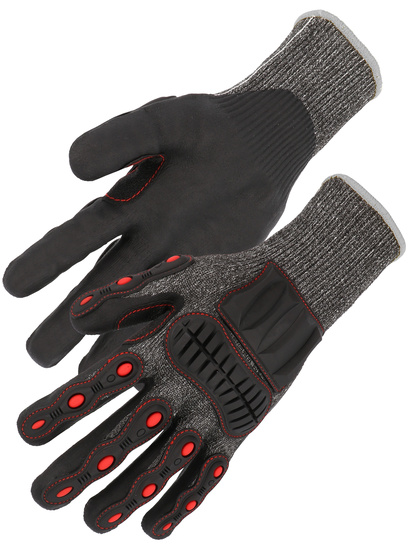 PHS500P GANT PEHD. COUPURE NIVEAU F. ENDUCTION NITRILE MOUSSE. PROTECTION CHOCS "P"