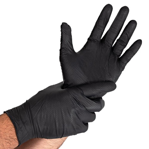 [GND-N-M] Gant nitrile diamant - noir  (M)