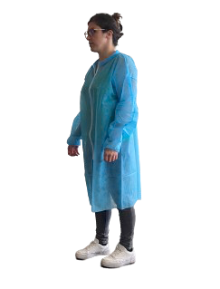 [0613818BL-M] Blouse à glissière bleu PLP non tissé 40gr (M)