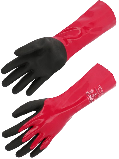 [CHEM350-M] GANT TRICOTÉ UNE PIÈCE. JAUGE 18. ENDUCTION NITRILE/PVC. LONGUEUR 350 MM. (M)