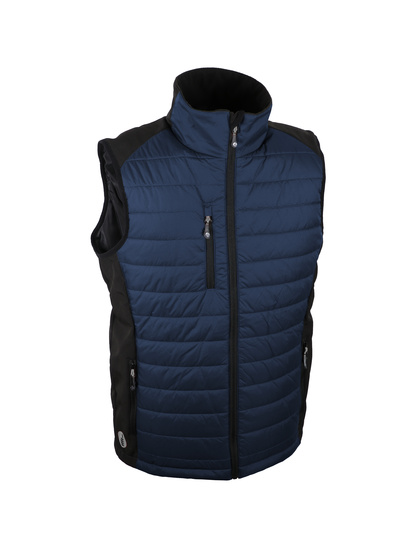 GILET CHAUD ET CONFORTABLE SOFTSHELL & POLYAMIDE RIPSTOP; NOMBREUSES POCHES - Bleu