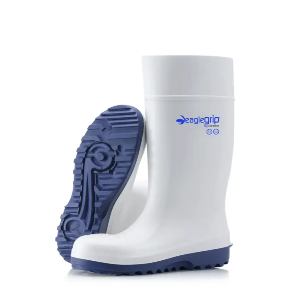 Botte de sécurité - DIKAMAR - blanche avec semelle bleue EAGLEGRIP-S4