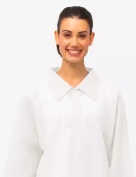 [BP35-W-M] Blouse polypropylène à scratch blanche 35gr  (M)