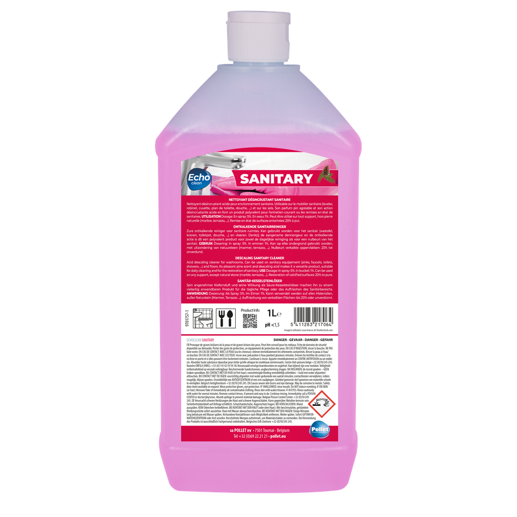 Nettoyant détartrant économique - ECHOCLEAN SANITARY - 1L