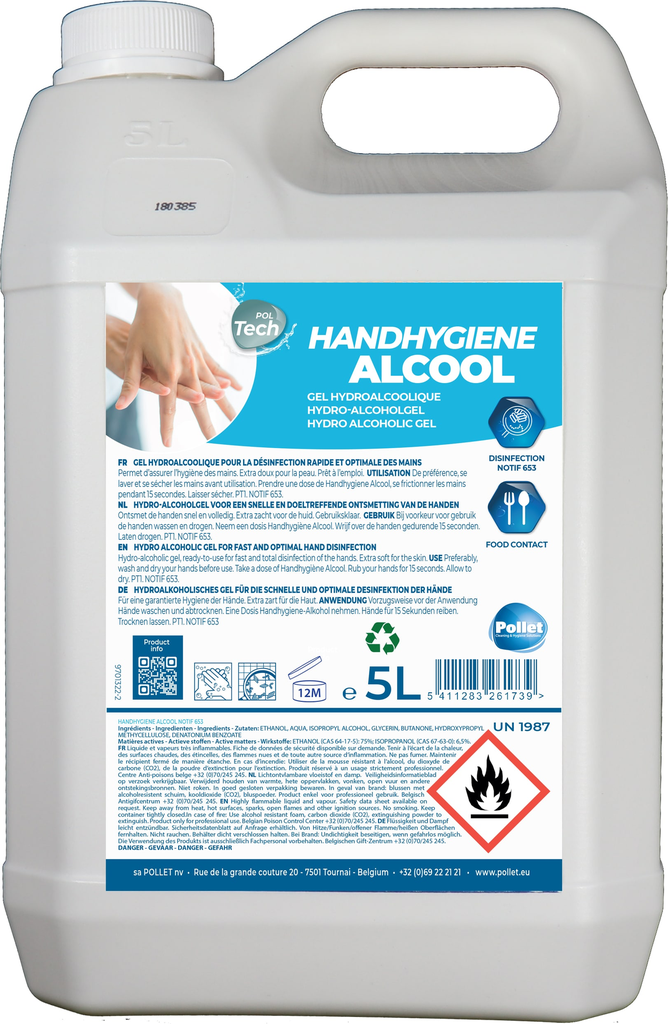 Gel hydroalcoolique - HANDHYGIENE ALCOOL - 5L