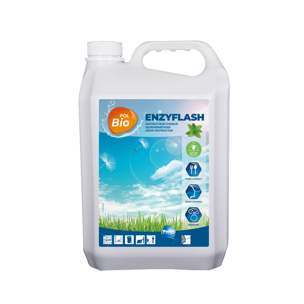 Spray destructeur d'odeur instantané - POLBIO ENZYFLASH - 5L