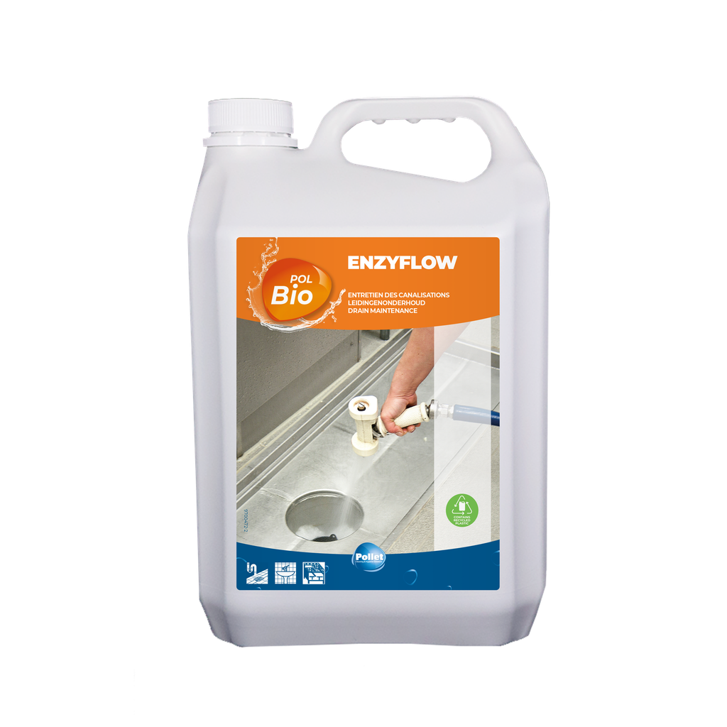 Entretien des bacs à graisse et canalisation - POLBIO ENZYFLOW - 5L