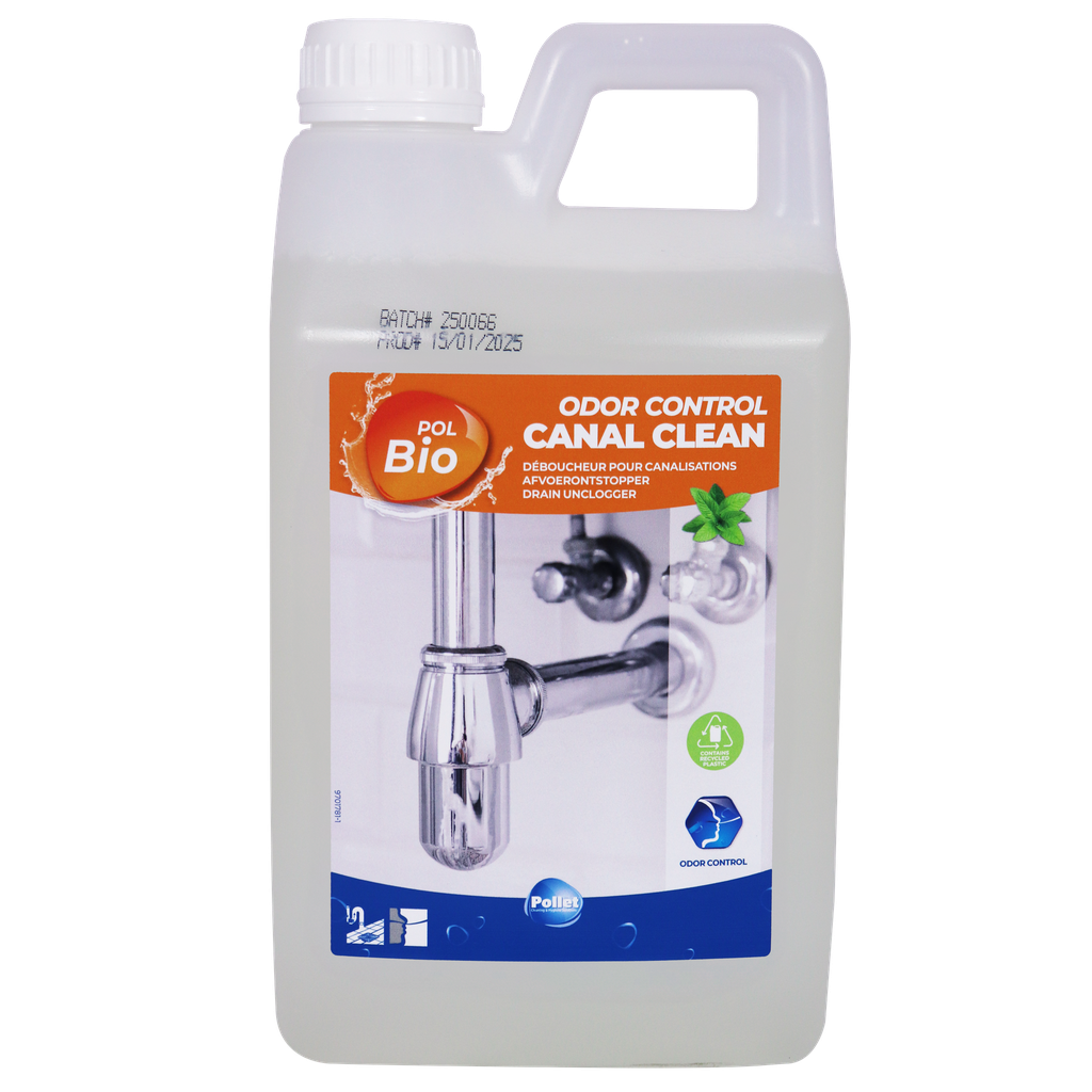 Produit d'entretien enzymatique pour canalisations - POLBIO ODOR CONTROL CANAL CLEAN - 2L