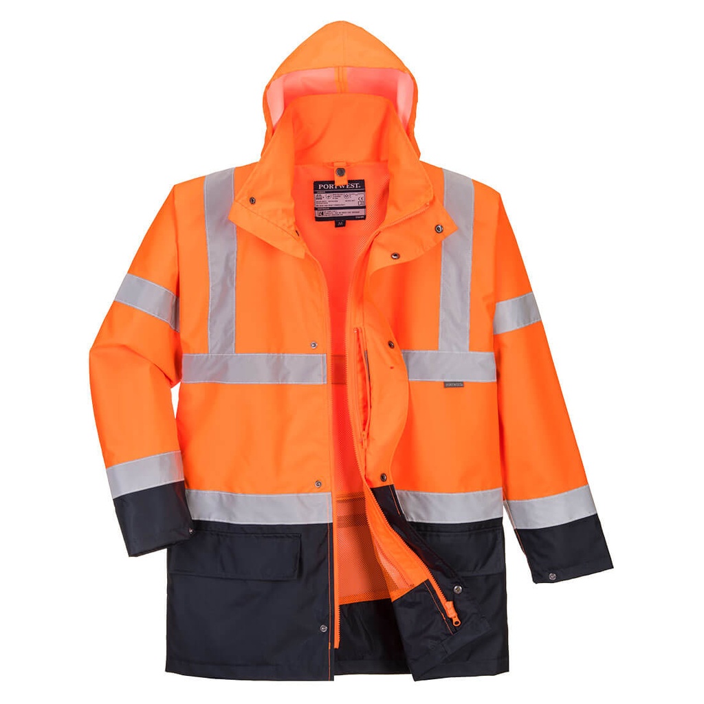 Parka 5 en 1 Essentiel Bicolore - Orange / Marine