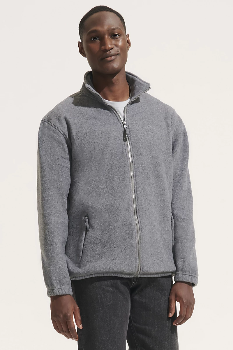 [55000 - 5XL] SOL'S NORTH - VESTE MICROPOLAIRE ZIPPÉE HOMME   (5XL, Noir)