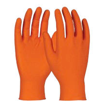 Gant nitrile diamant à usage unique - Orange - type diamant (S)