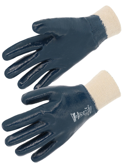GANT NITRILE TOUT ENDUIT. ENDUCTION LOURDE. POIGNET TRICOT.