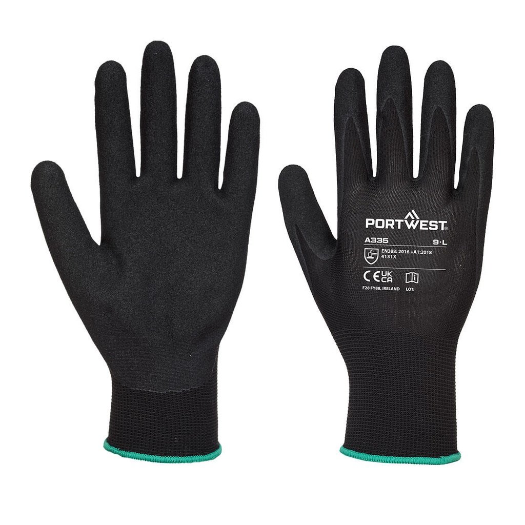 [A335-S] GANT DERMI-GRIP NPR15 NITRILE SABLÉ (S)