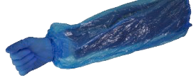 [0712837] Manchettes élastiquées PE bleue - 20x46cm
