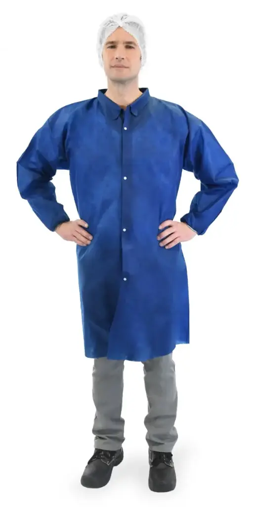 Blouse visiteur PP à pression - bleue - Taille L