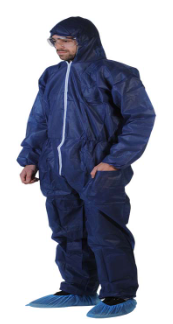 Combinaison PLP non tissé bleu glissière capuche 30 gr/m²