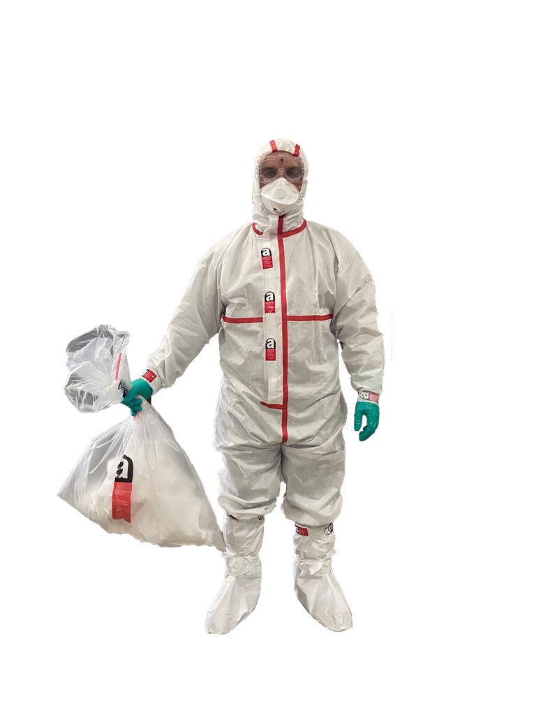 [KA10500-XL] Kit amiante : scotch gant lunette masque sac surbotte combinaison  (XL)