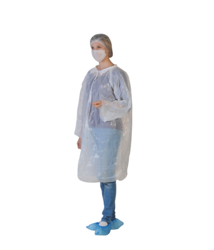 [0711858] Kit visiteur avec blouse, charlotte clip, masque, surchaussure 