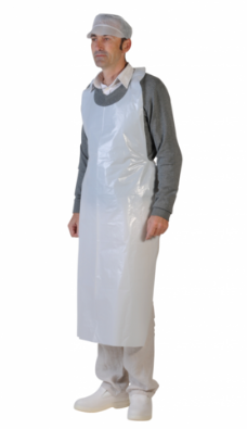 Tablier EXTRA PE BD gaufré blanc 60 µ