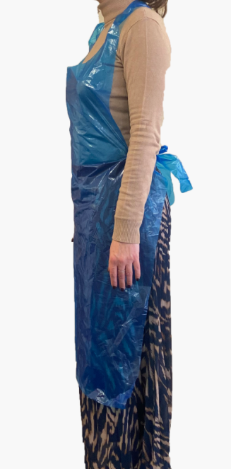Tablier SUP PE BD gaufré bleu 25 µ