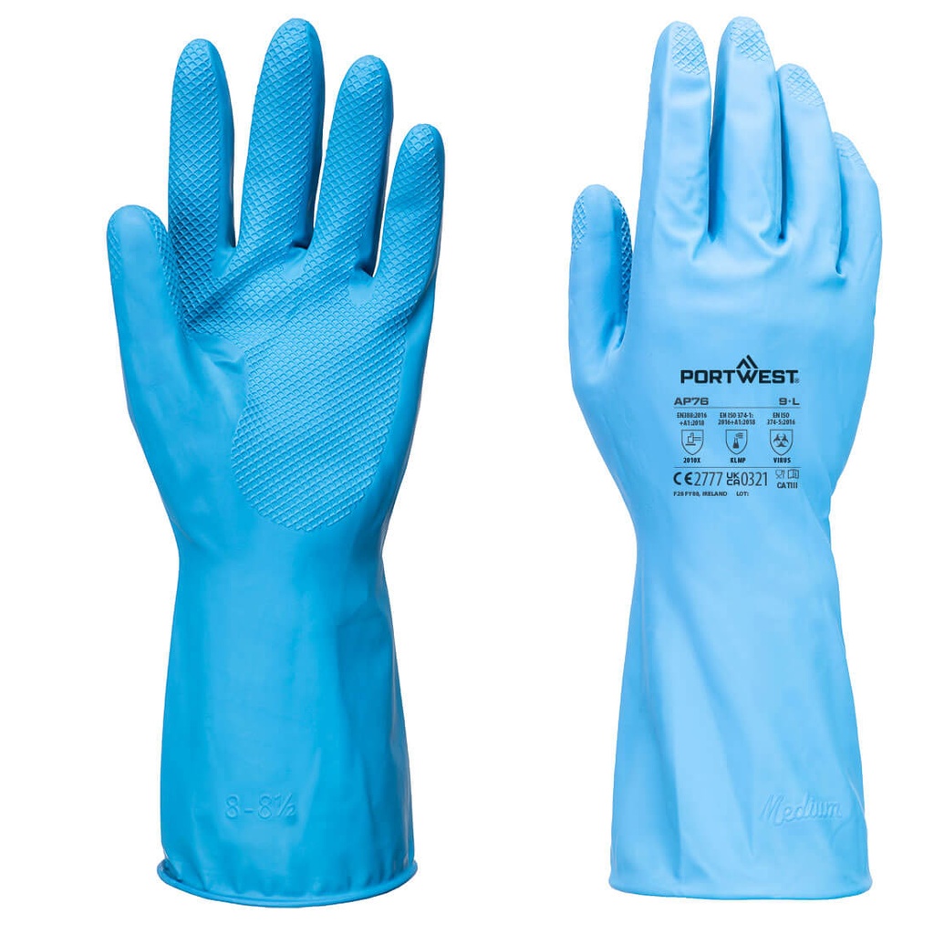 [AP76-S] GANT DE PROTECTION FD CHIMIQUE B LATEX (12 PAIRES) (S)