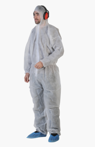 [0809818] Combinaison PLP non tissé blanc glissière capuche 30 gr/m²